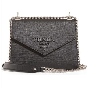 NEW Prada Monachrome Saffiano Chain Strap Bag$2050